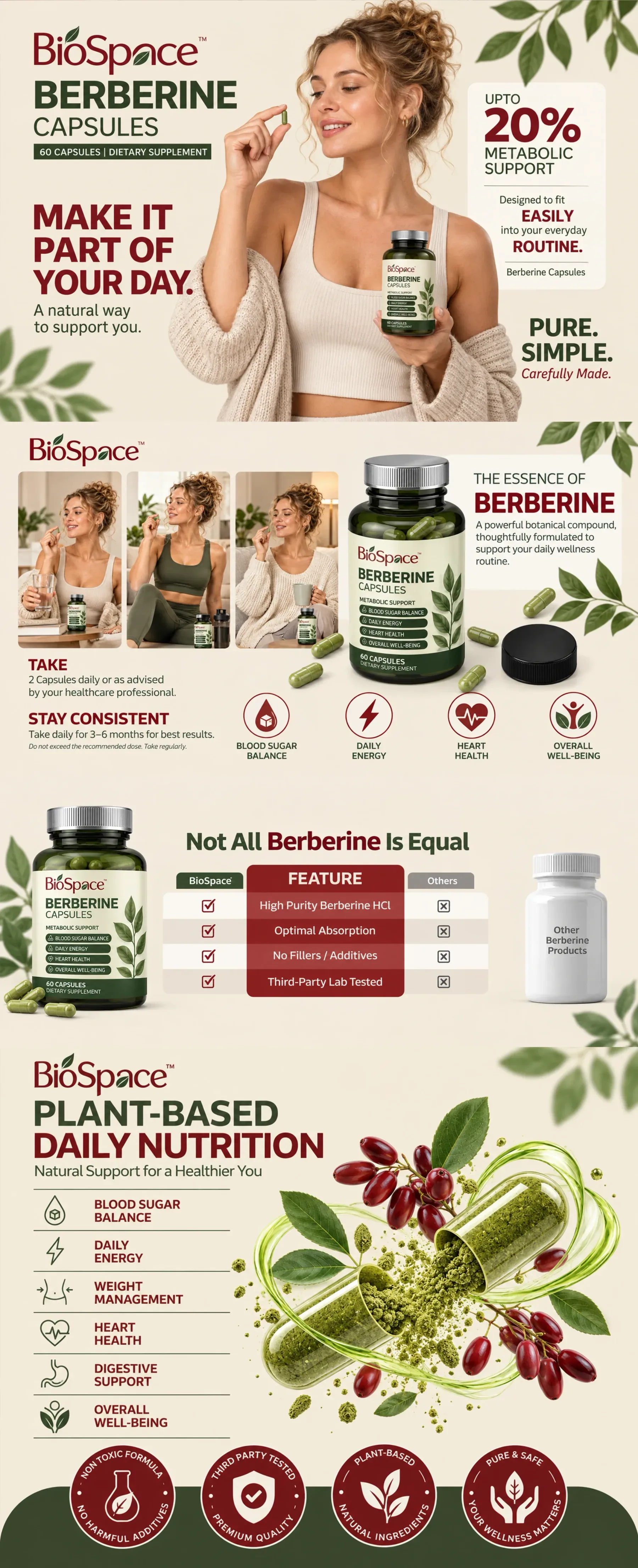 BioSpace Berberine Capsules Amazon A+ Content Design