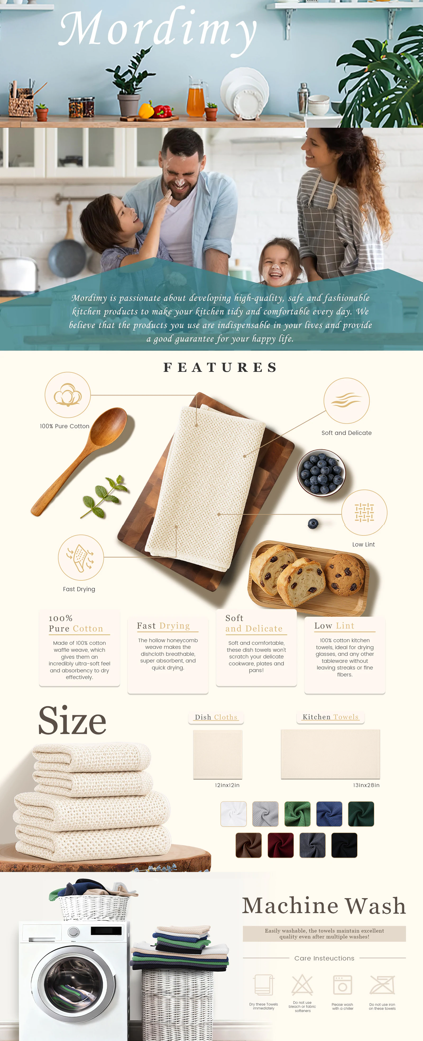 Cotton Kitchen Towels Premium Amazon A+ Content Design