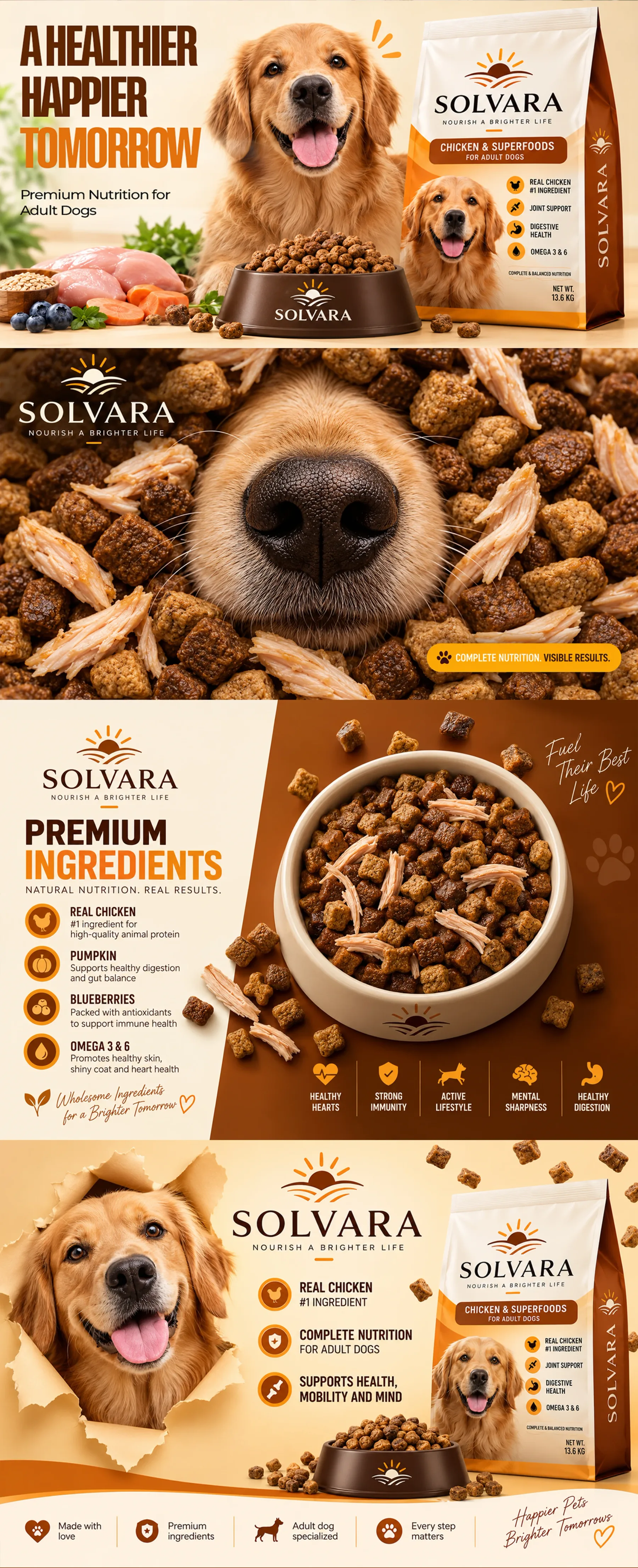 Solvara Dog Food Amazon A+ Content Design