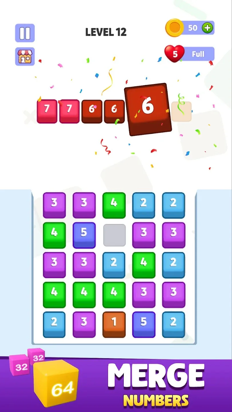 2048 Number Cube Merge & Brain Training Game