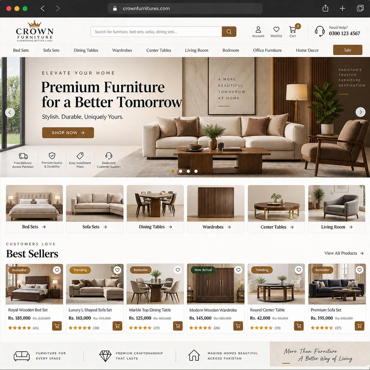 Crown Furniture - Modern Home and Office Furniture E-Commerce Storefront