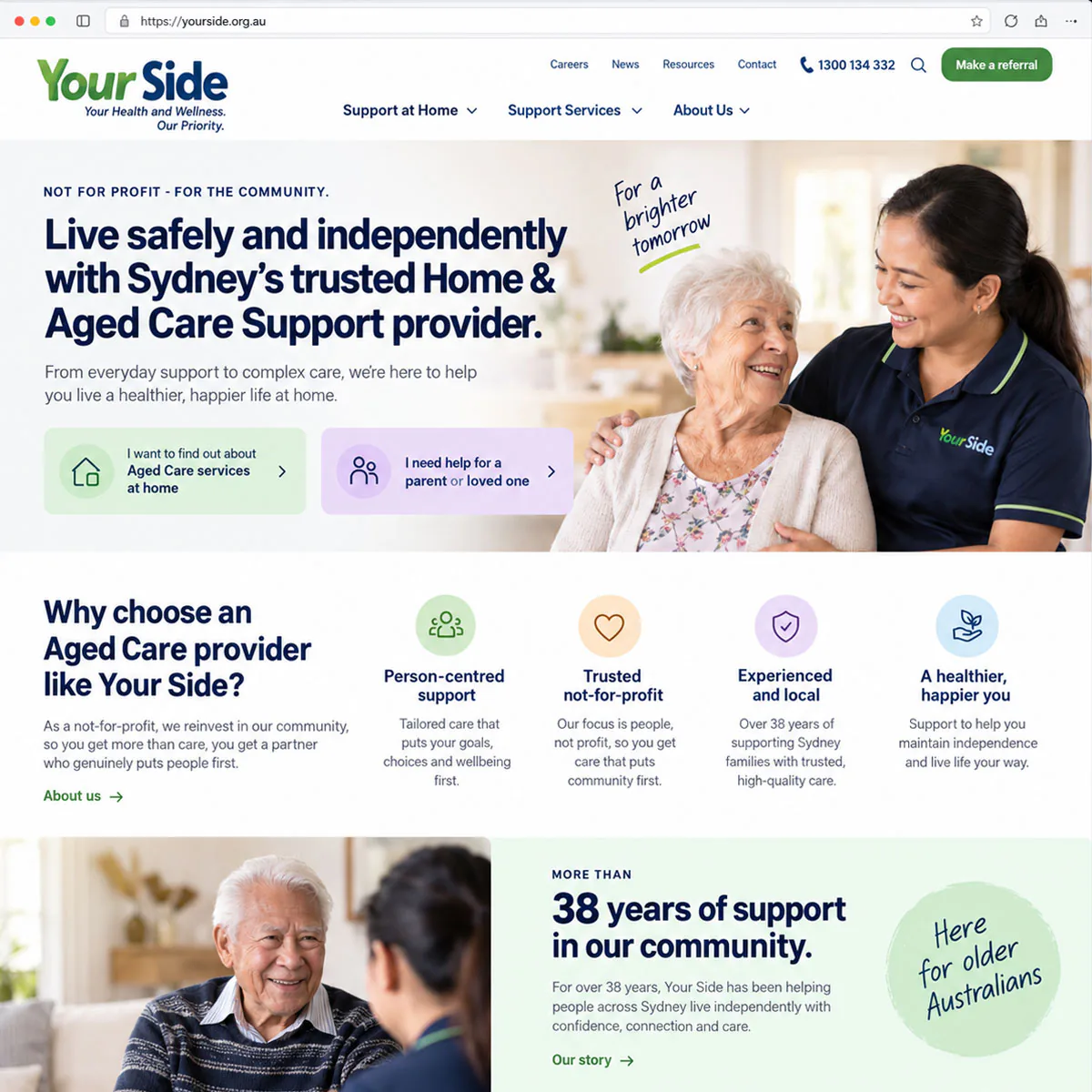 Your Side Australia - Healthcare and Aged Care Support Web Portal